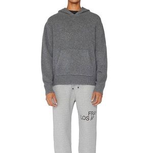 Frame 100% Cashmere Hoodie in Heather Grey size S.
